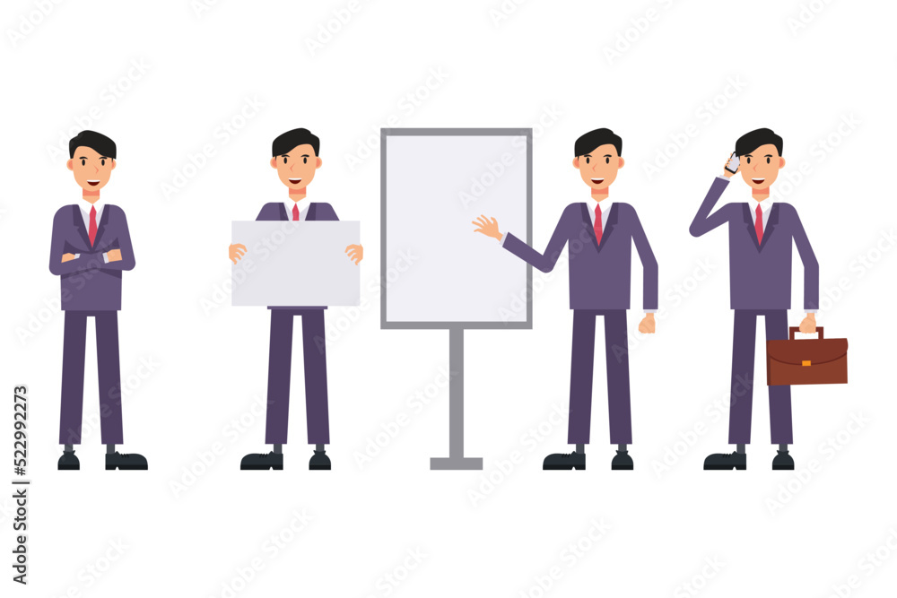 set Businessman working character design . Vector set Businessman working character design . Vector