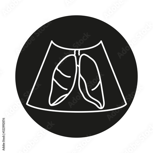 Lung ultrasound color line illustration