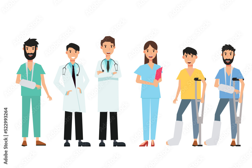 Set of doctors characters. Medical team vector illustration Set of doctors characters. Medical team vector illustration