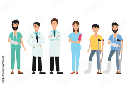 Set of doctors characters. Medical team vector illustration