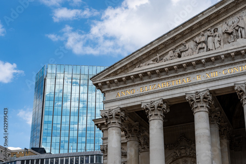 London, England: facade of Royal Exchange photo