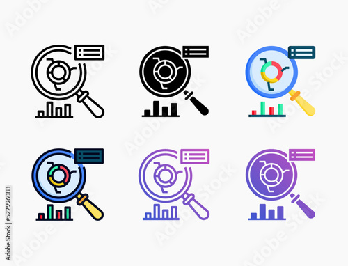 Insight icon set with different styles. Style line, outline, flat, glyph, color, gradient. Editable stroke and pixel perfect. Can be used for digital product, presentation, print design and more.
