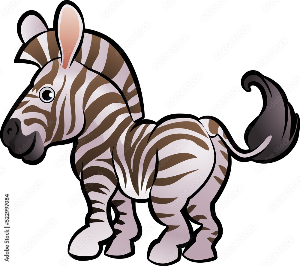A zebra safari animals cartoon character