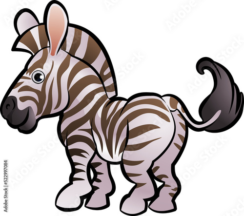 A zebra safari animals cartoon character