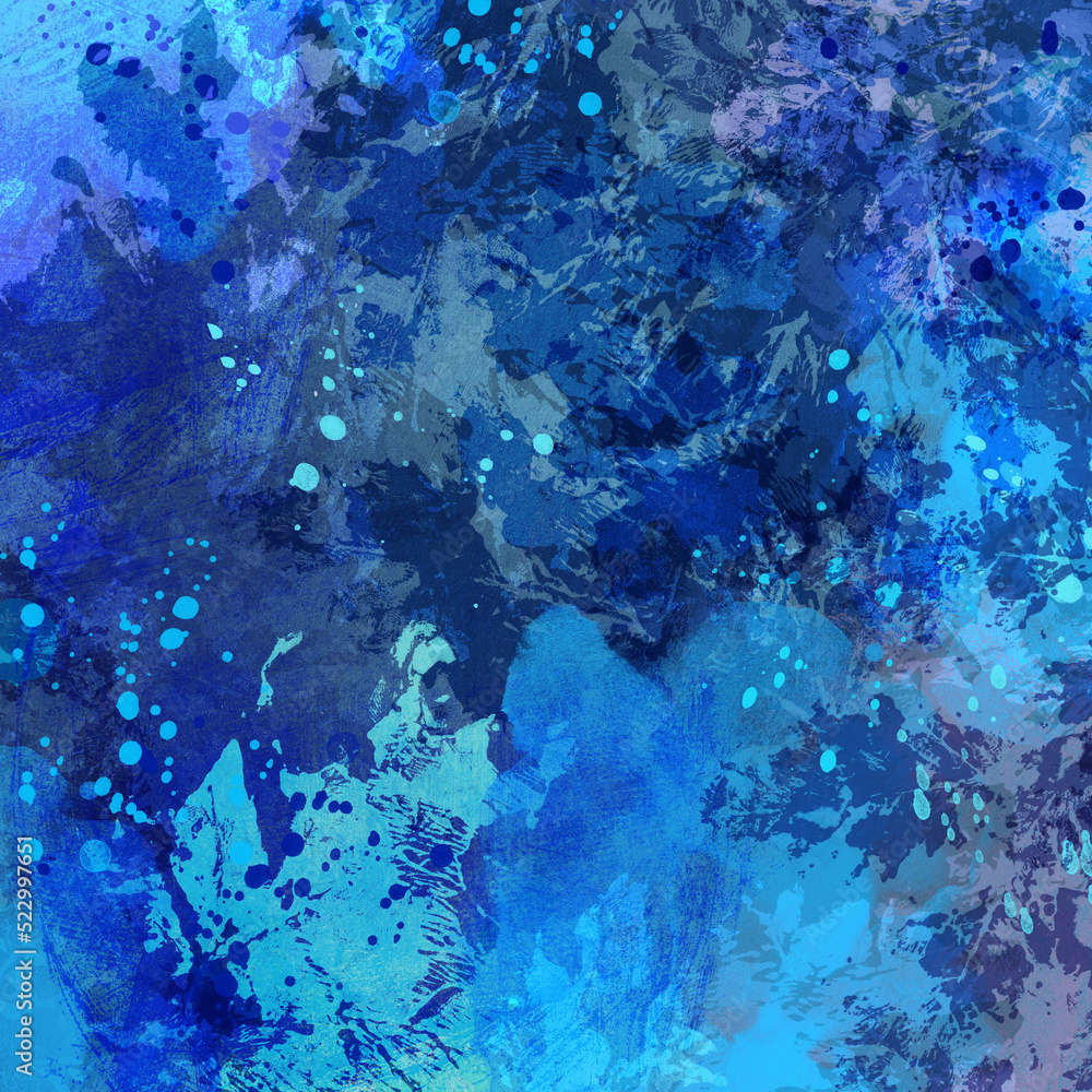 Bright blue abstract paper. Winter first frost creative backdrop