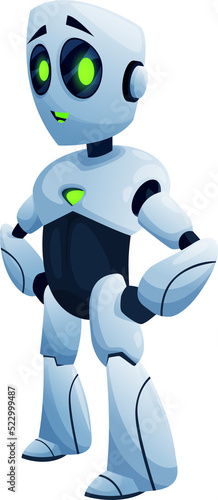 Cartoon robot, vector humanoid android, chatbot