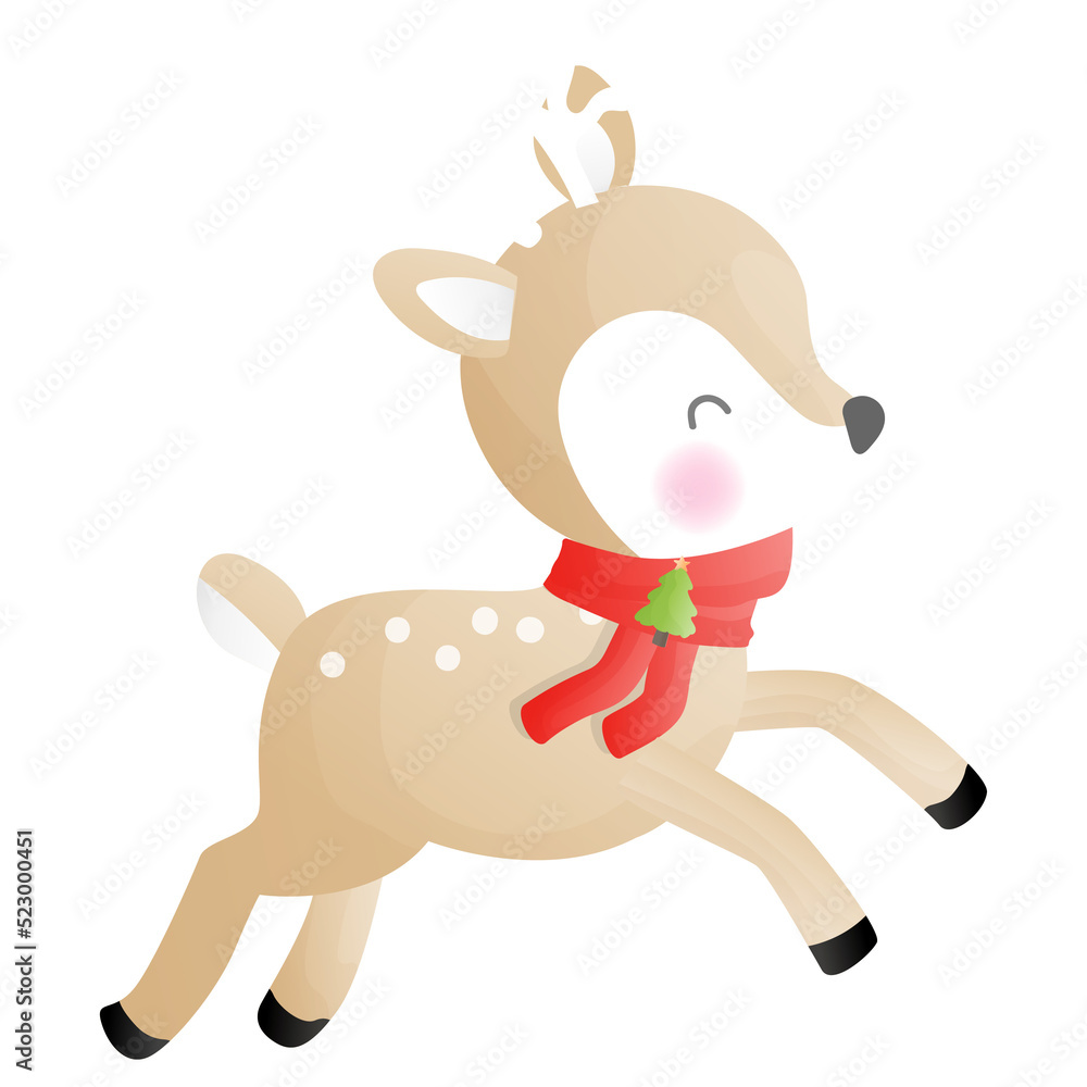 Obraz premium reindeer with christmas tree