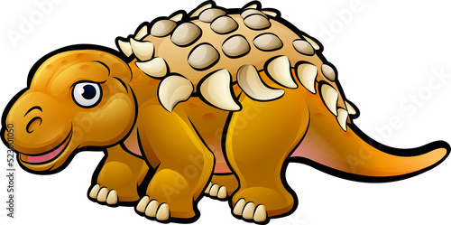 An ankylosaurus dinosaur an...