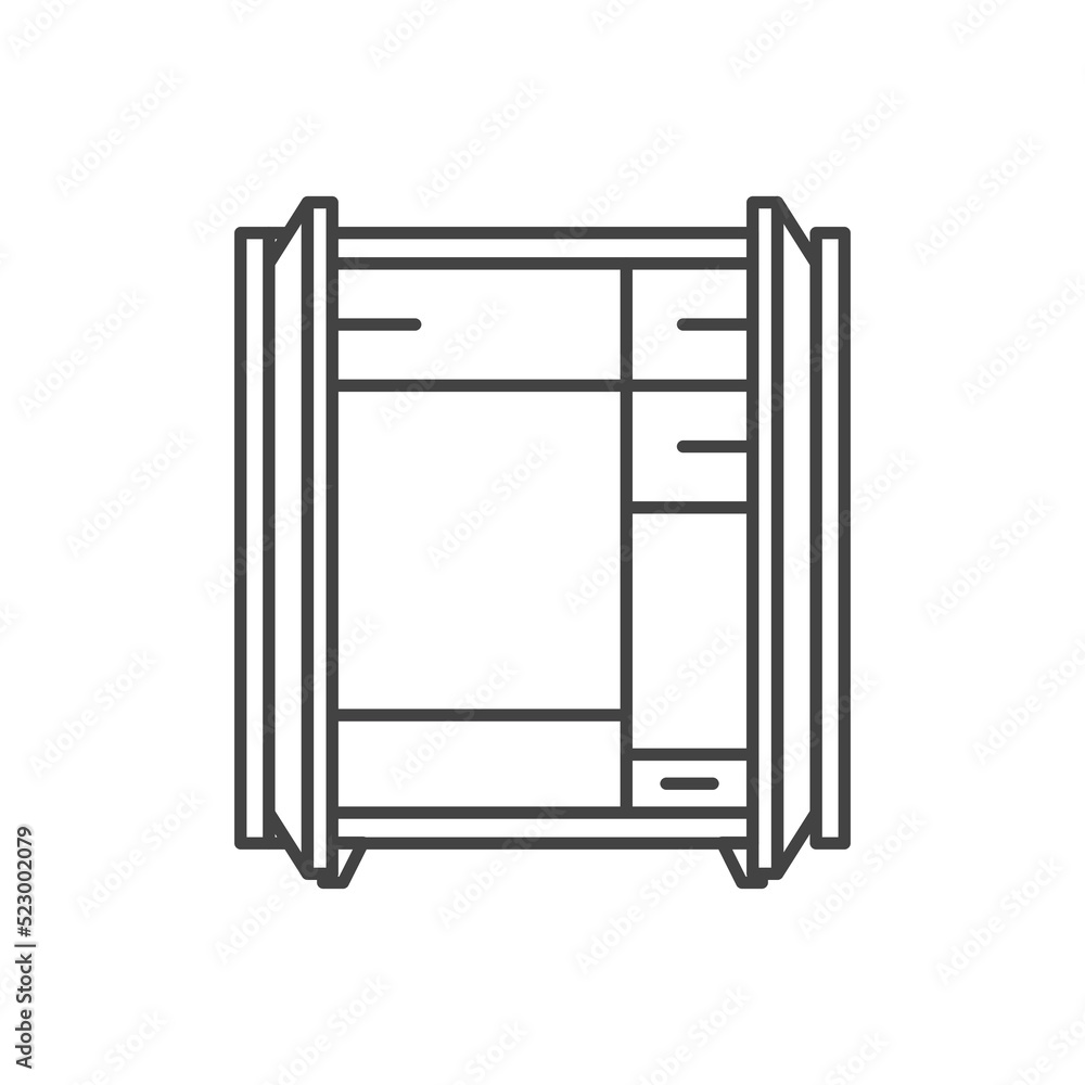 Closet vector icon.Outline vector icon isolated on white background closet . Closet vector icon.Outline vector icon isolated on white background closet .