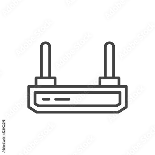 Internet service wireless router, modem with wifi signal flat vector icon for apps and websites