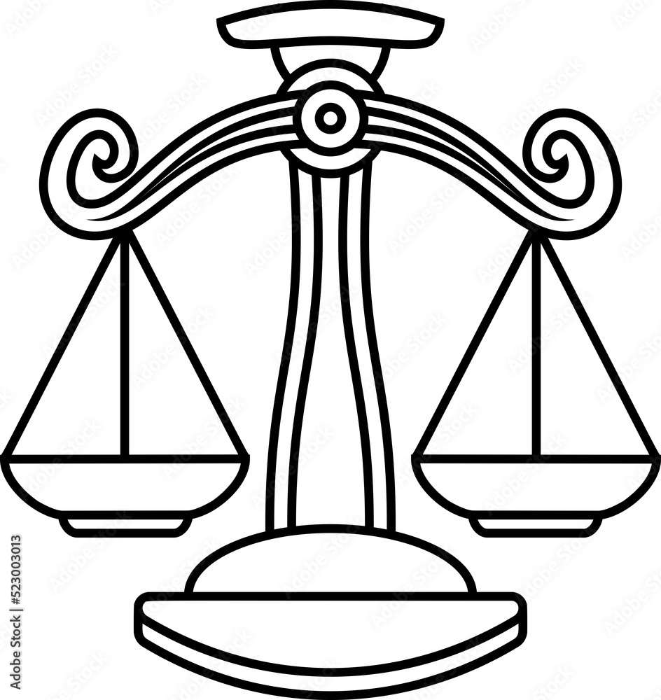 A Libra scales horoscope astrology zodiac sign icon A Libra scales horoscope astrology zodiac sign icon