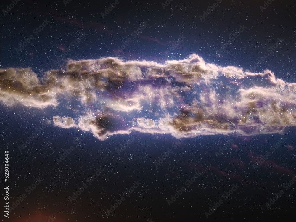 Fototapeta premium Interstellar nebula in outer space. Universe with stardust. Beauty of nebulae in the Milky Way galaxy, the birth of stars from cosmic gas.