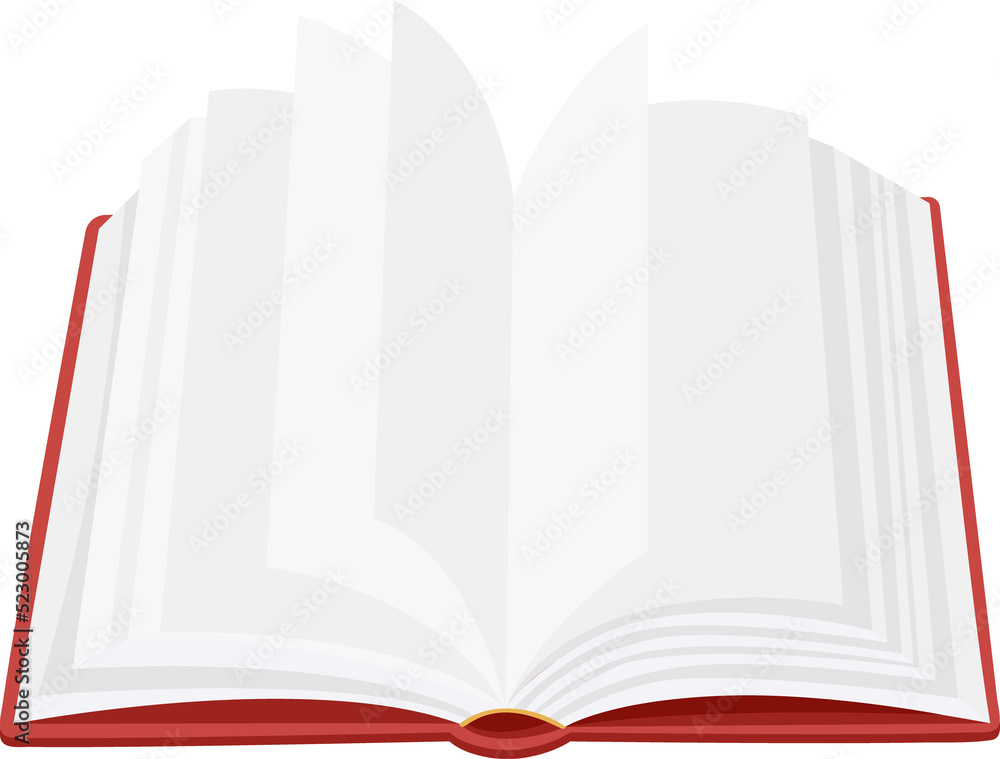 Open book textbook with blank pages in hardcover Open book textbook with blank pages in hardcover