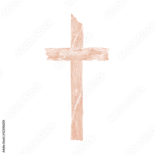 Crucifix or Cross He is Risen Resurrection of Christ Easter Wedding Christening Watercolor Painting