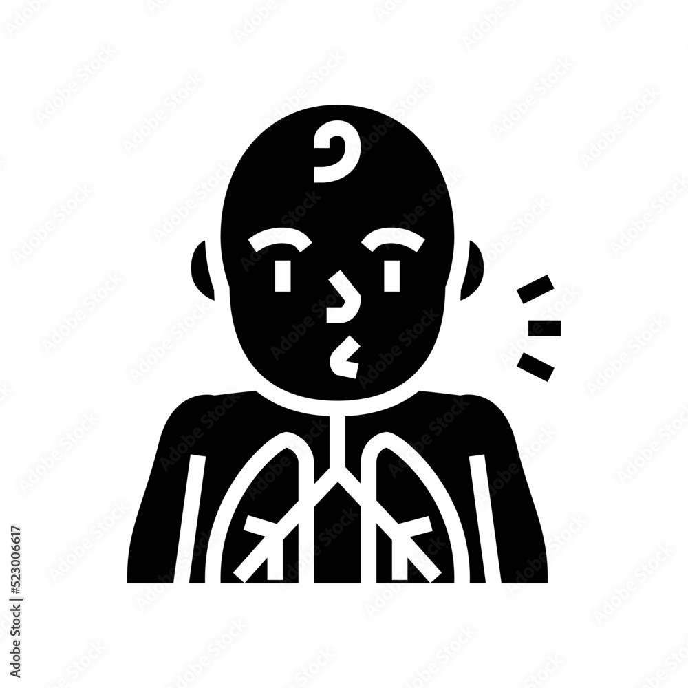 cough reflex glyph icon vector. cough reflex sign. isolated symbol illustration