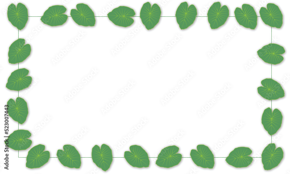 Leaves frame on  background vector