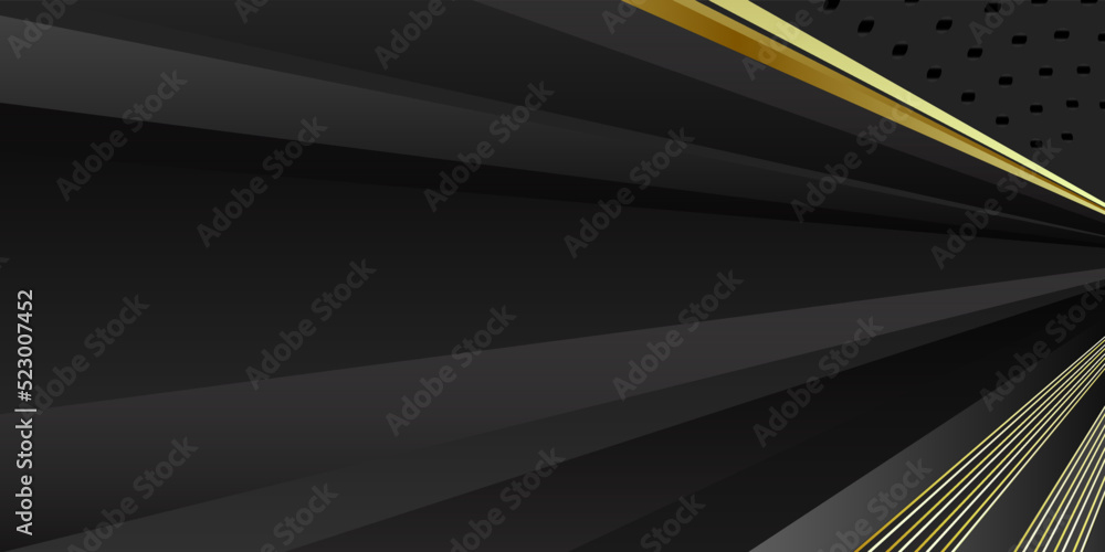 Black abstract geometric background. Modern shape concept with gold light vector illustration. Black abstract geometric background. Modern shape concept with gold light vector illustration.