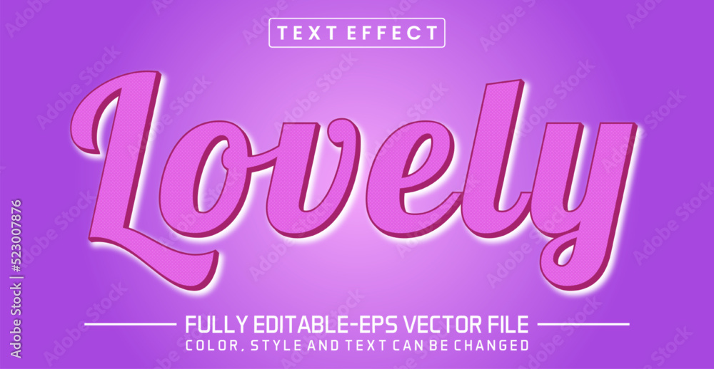 Editable text effect in Lovely style