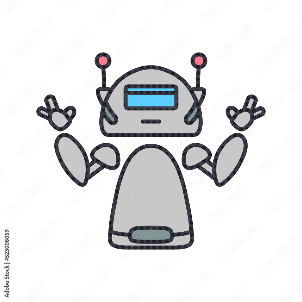 Fototapeta premium robot technology with business work