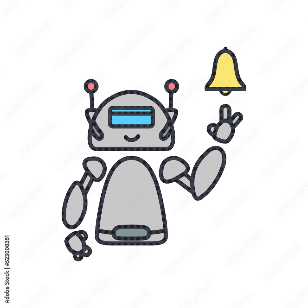 Naklejka premium robot technology with business work