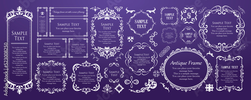 高級感のあるカードデザイン。アンティークな装飾デザイン。エレガントな縁の模様。