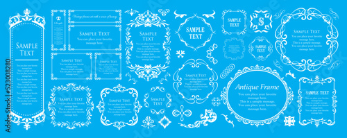 高級感のあるカードデザイン。アンティークな装飾デザイン。エレガントな縁の模様。