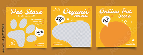 Pet shop promotion social media instagram post template