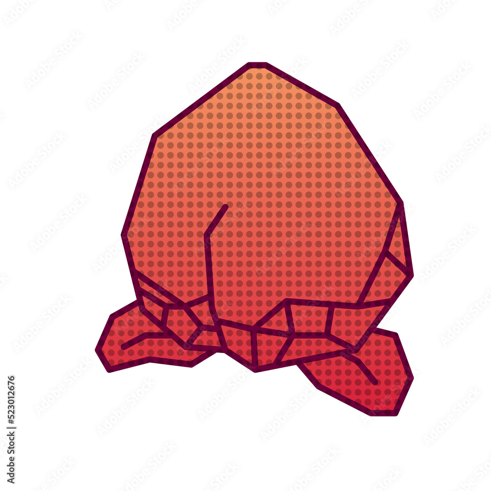 Obraz premium modern flat simple polygon fruits with dots