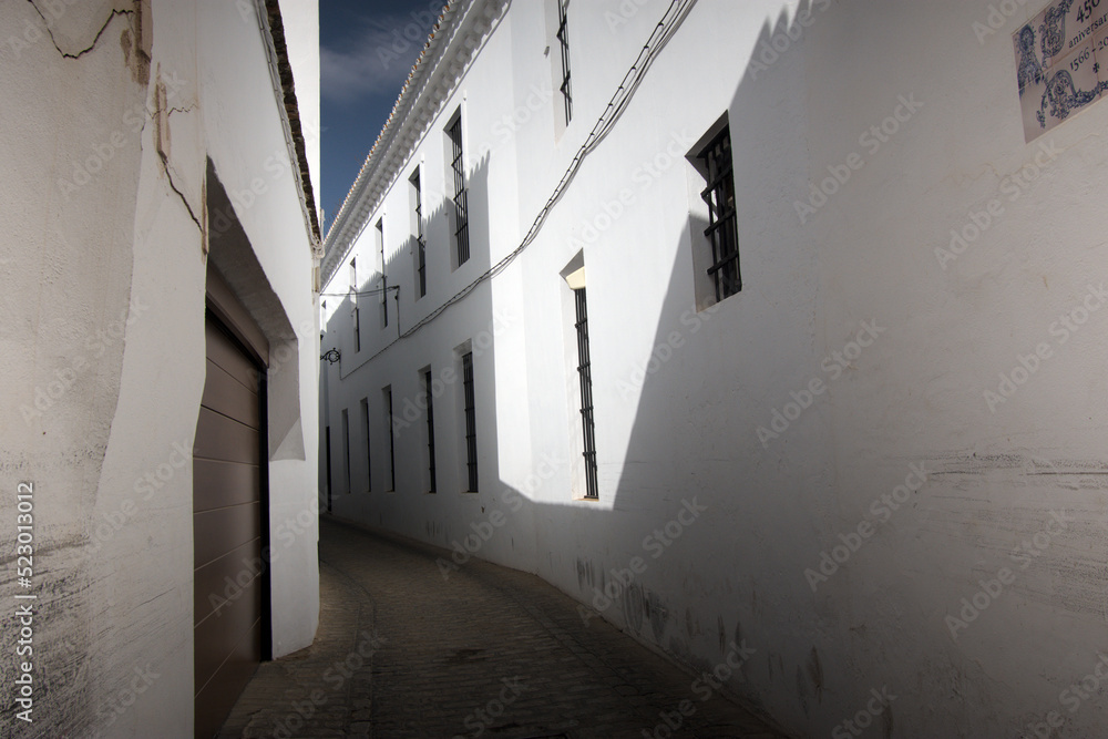 Narrow streets with special attention to sunny and shadowy spots, Carmona, Seville