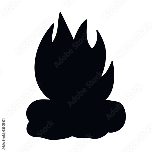 Vector hand drawn flat silhouette illustration