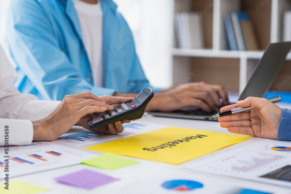 Business people meeting business consulting brainstorming project analysis report Check investment results And profits of the company Business people meeting business consulting brainstorming project analysis report Check investment results And profits of the company