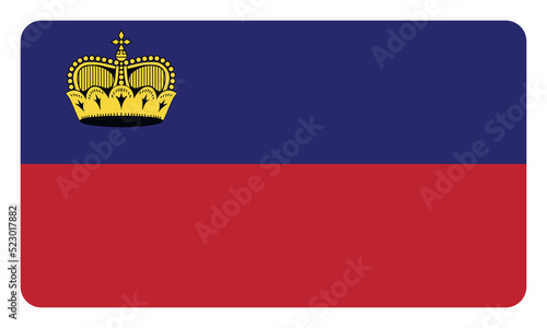Flag of Liechtenstein. National symbol in official colors. Template icon. Abstract vector background