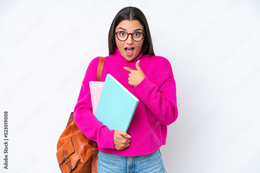 Young student woman isolated on white background with surprise facial expression Young student woman isolated on white background with surprise facial expression