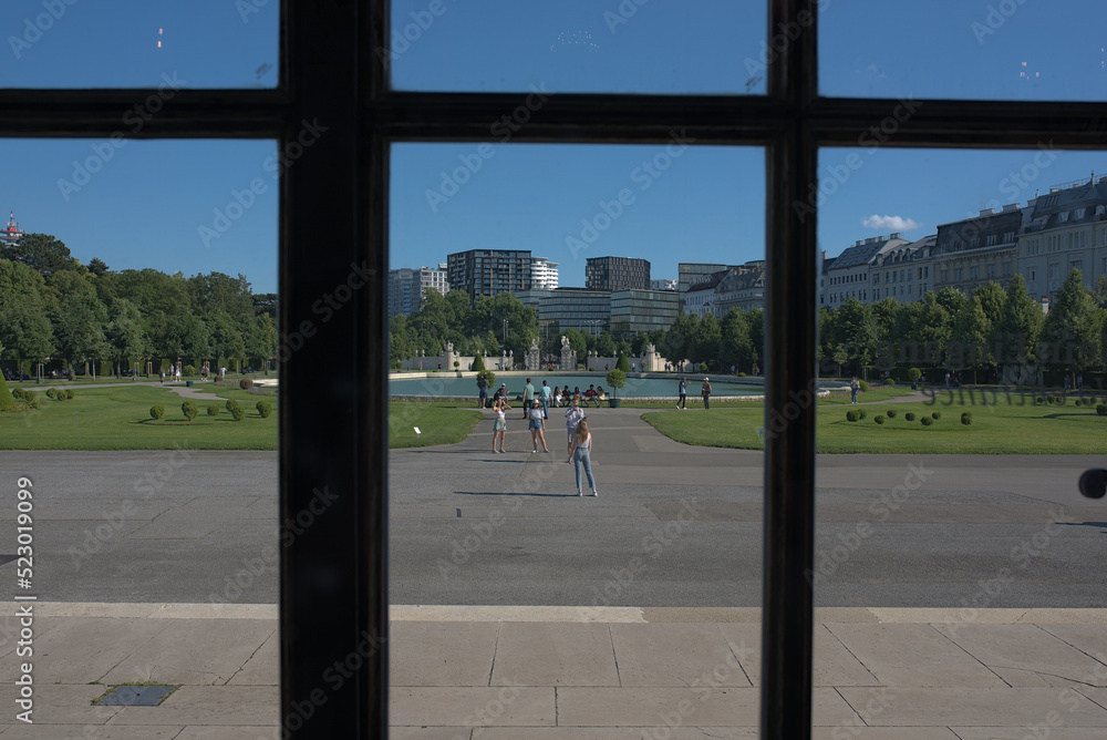 Garden view through window