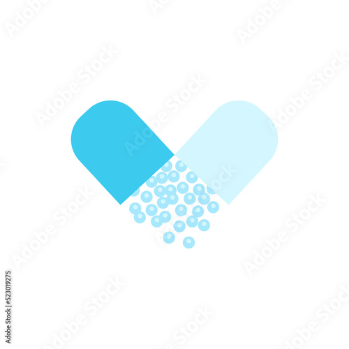 capsule isolated on white background, flat style