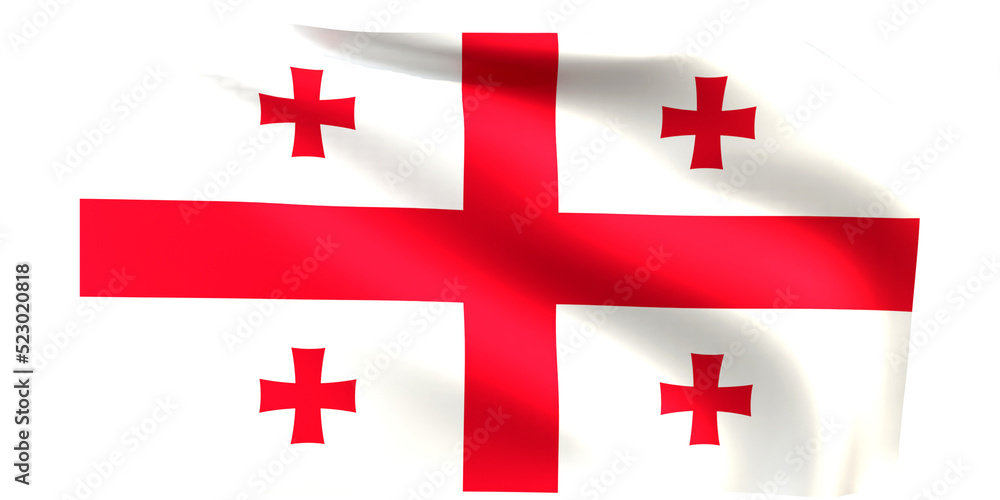 Georgia flag 3d render.