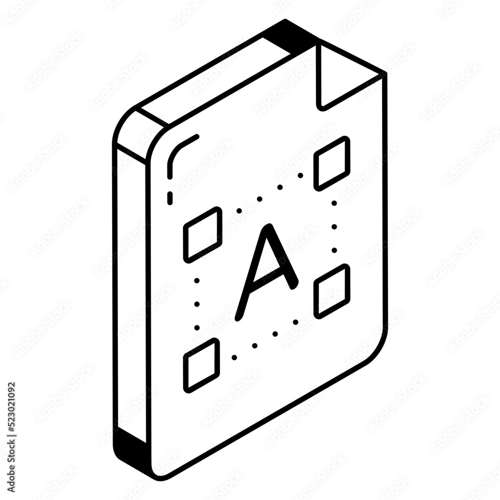 An icon of file font isometric design An icon of file font isometric design