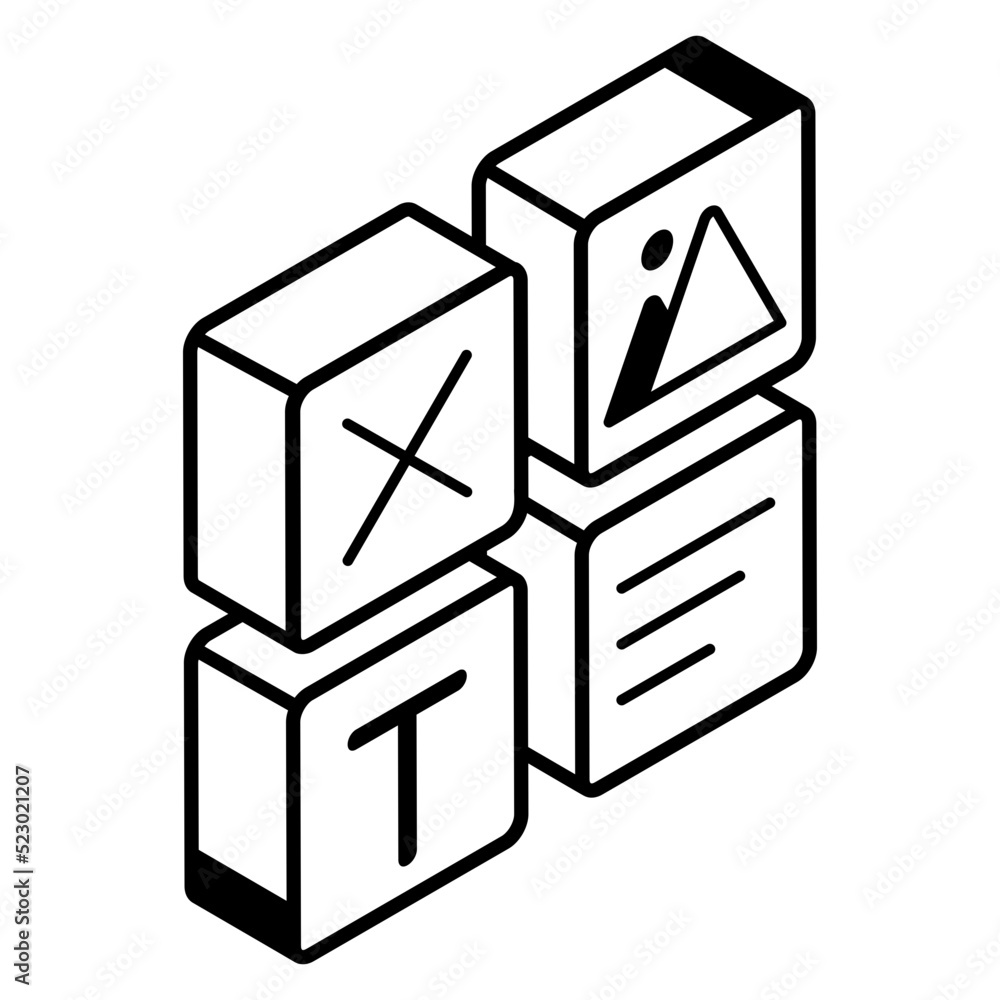 A modern user interface line icon design A modern user interface line icon design