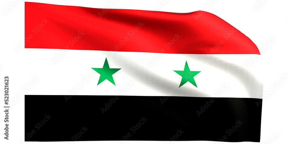 Syria flag 3d render. Syria flag 3d render.