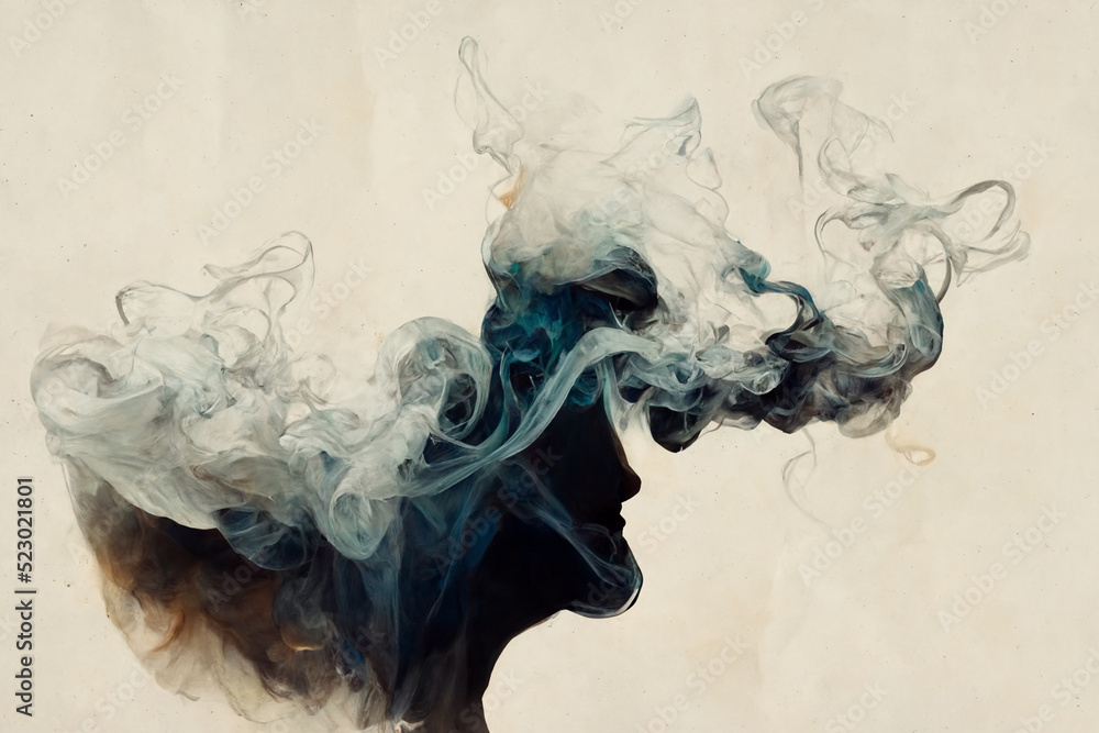 Fototapeta premium The abstract white and black smoke.