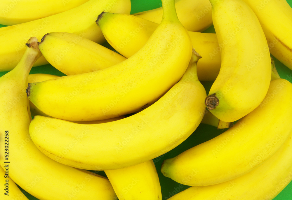 Many yellow bananas close up