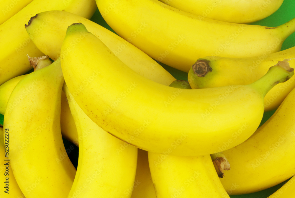 Ripe yellow bananas background	