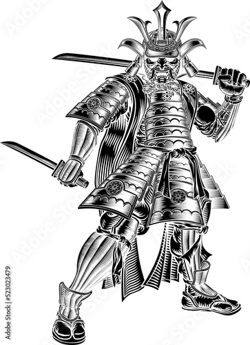 Samurai Japanese warrior in...