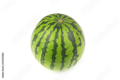 Whole watermelon isolated on white background 