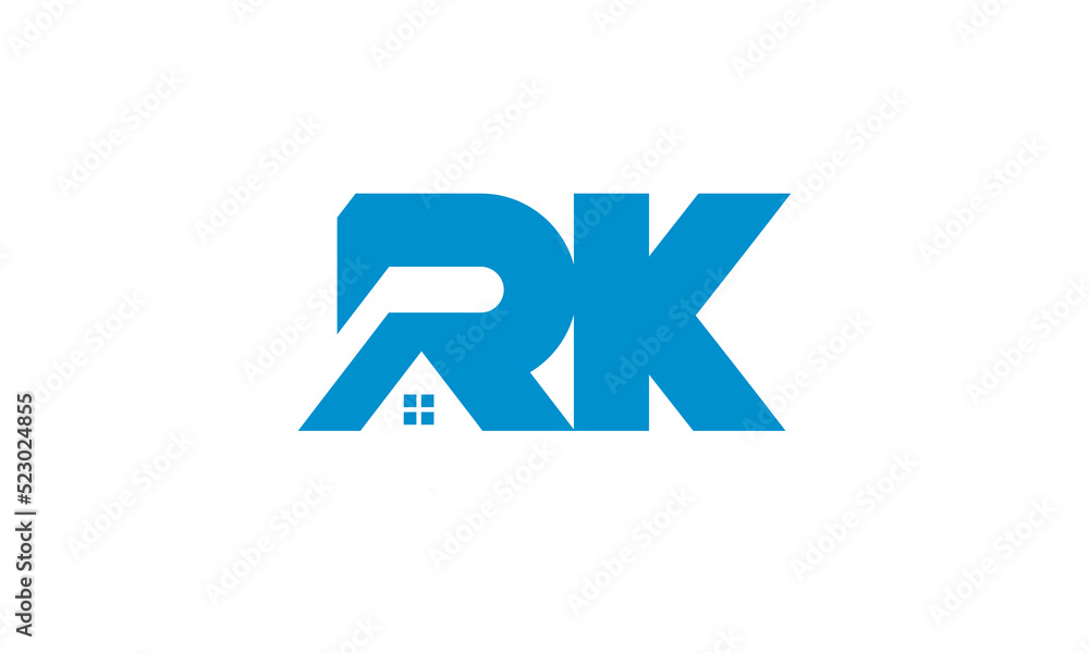 Fototapeta premium letter RK roof real estate logo vector logo symbol illustration sign icon design idea