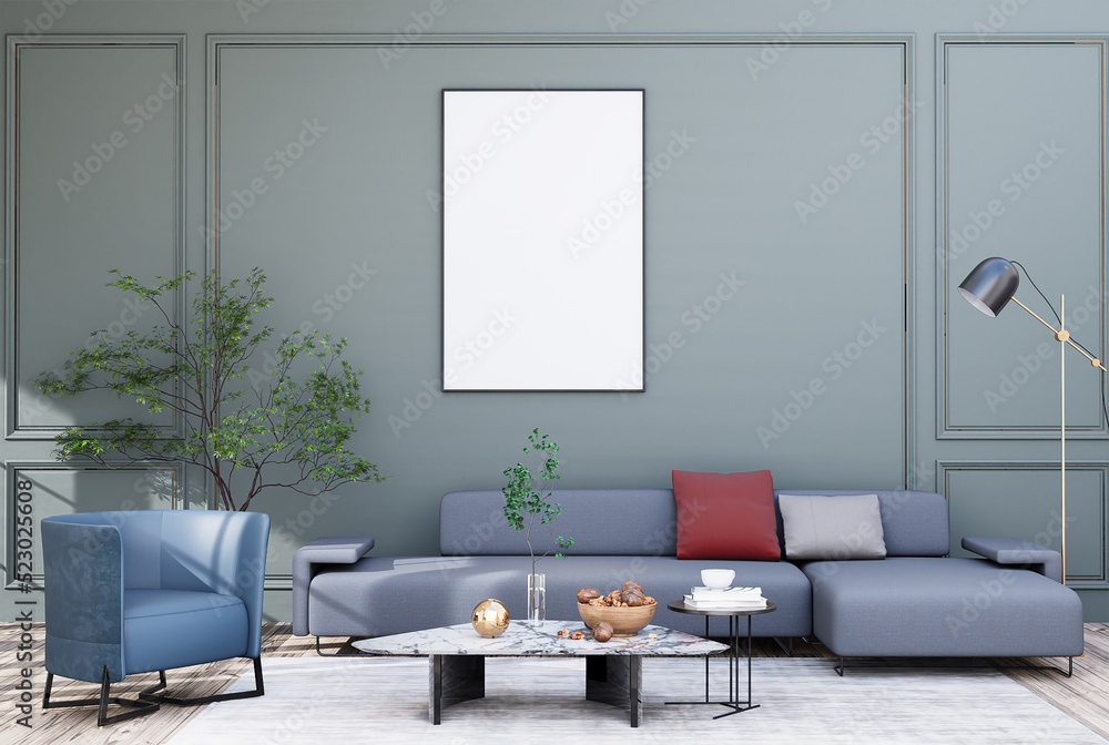 mock up poster frame in modern interior fully furnished rooms background, living room, mock up poster frame in modern interior fully furnished rooms background, living room,