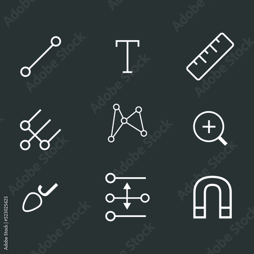 Icon technical indicators in forex, concept trading crypto currency, Market investment trading, exchange, trade, financial, forex, index, set, Vector.
