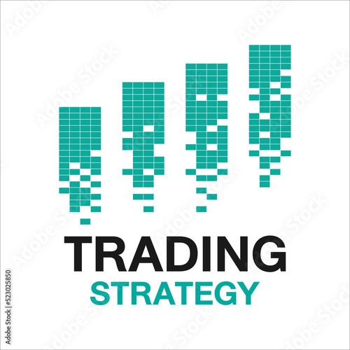 Logo Trading Strategy  Candlestick pattern  Minimal concept trading crypto currency  Market investment trading  exchange  trade  infographic financial  forex  index  Vector. 