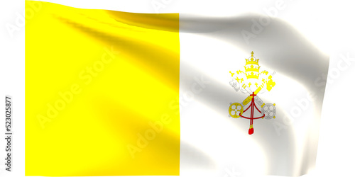 Vatican city flag 3d render.