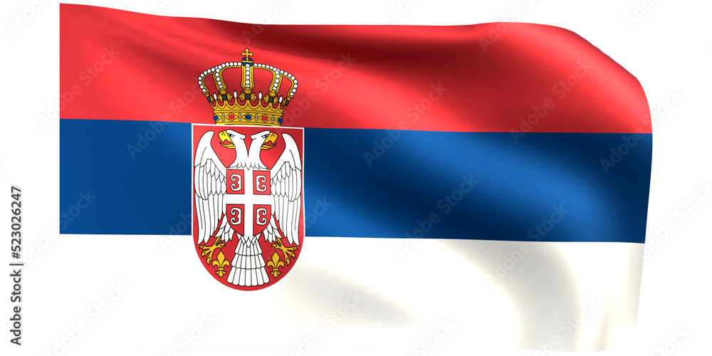Fototapeta premium Serbia flag 3d render.